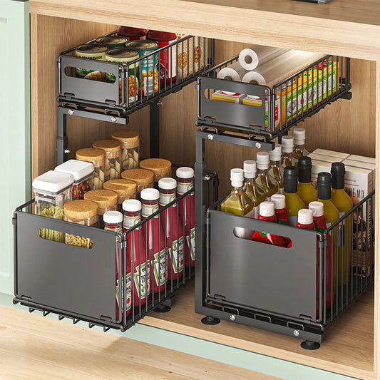 2-Tier Cabinet Storage Organizer