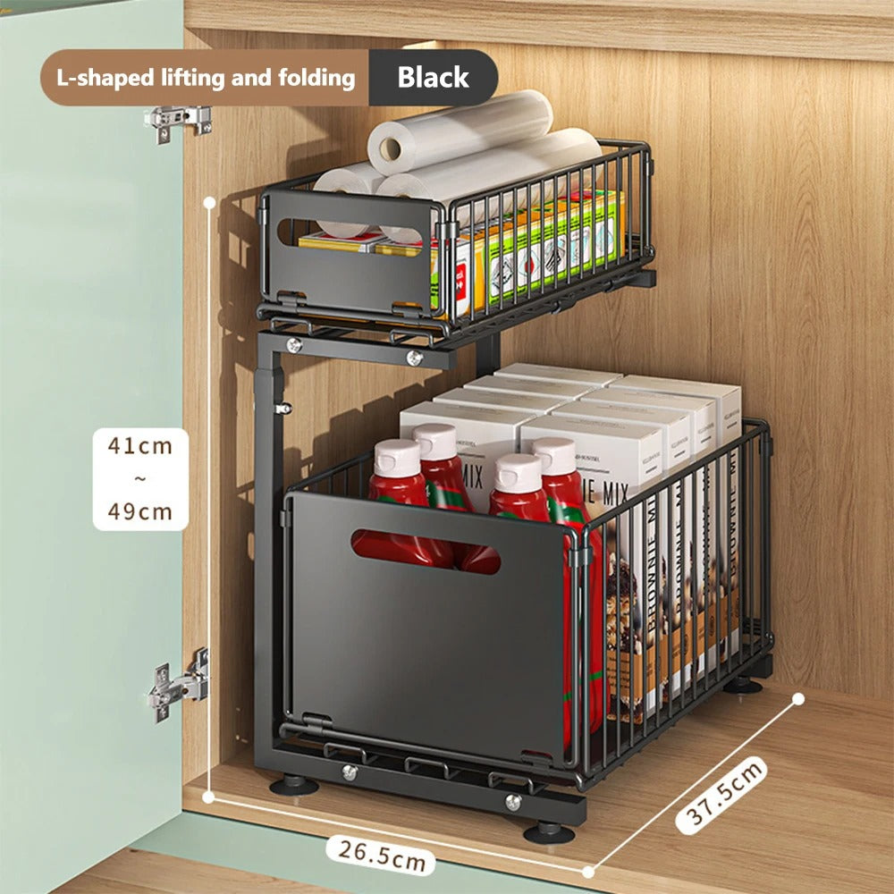 2-Tier Cabinet Storage Organizer