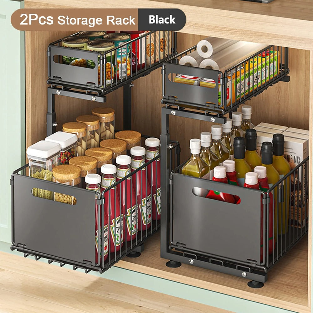 2-Tier Cabinet Storage Organizer